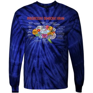 Progressive Democrat Brain Diagram Funny Tie-Dye Long Sleeve Shirt