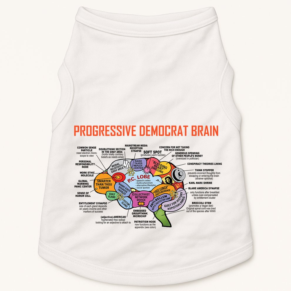 Progressive Democrat Brain Diagram Funny Doggie Tank