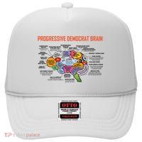Progressive Democrat Brain Diagram Funny High Crown Mesh Back Trucker Hat