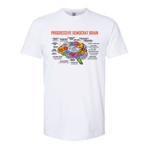 Progressive Democrat Brain Diagram Funny Softstyle CVC T-Shirt