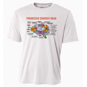 Progressive Democrat Brain Diagram Funny Cooling Performance Crew T-Shirt