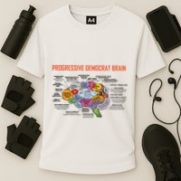 Progressive Democrat Brain Diagram Funny Cooling Performance Crew T-Shirt