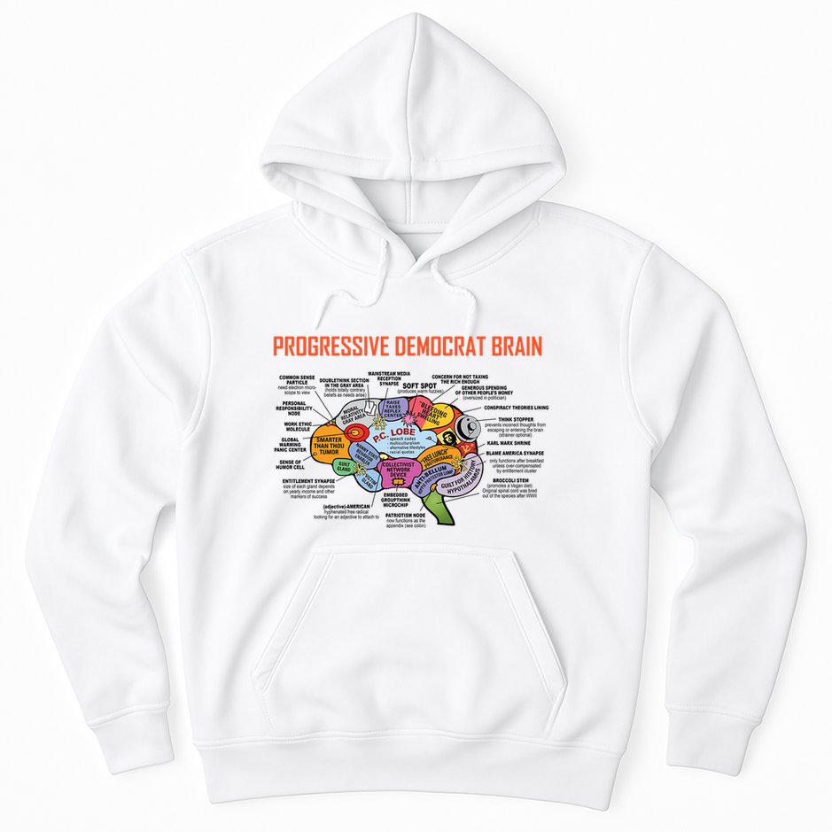 Progressive Democrat Brain Diagram Funny Hoodie
