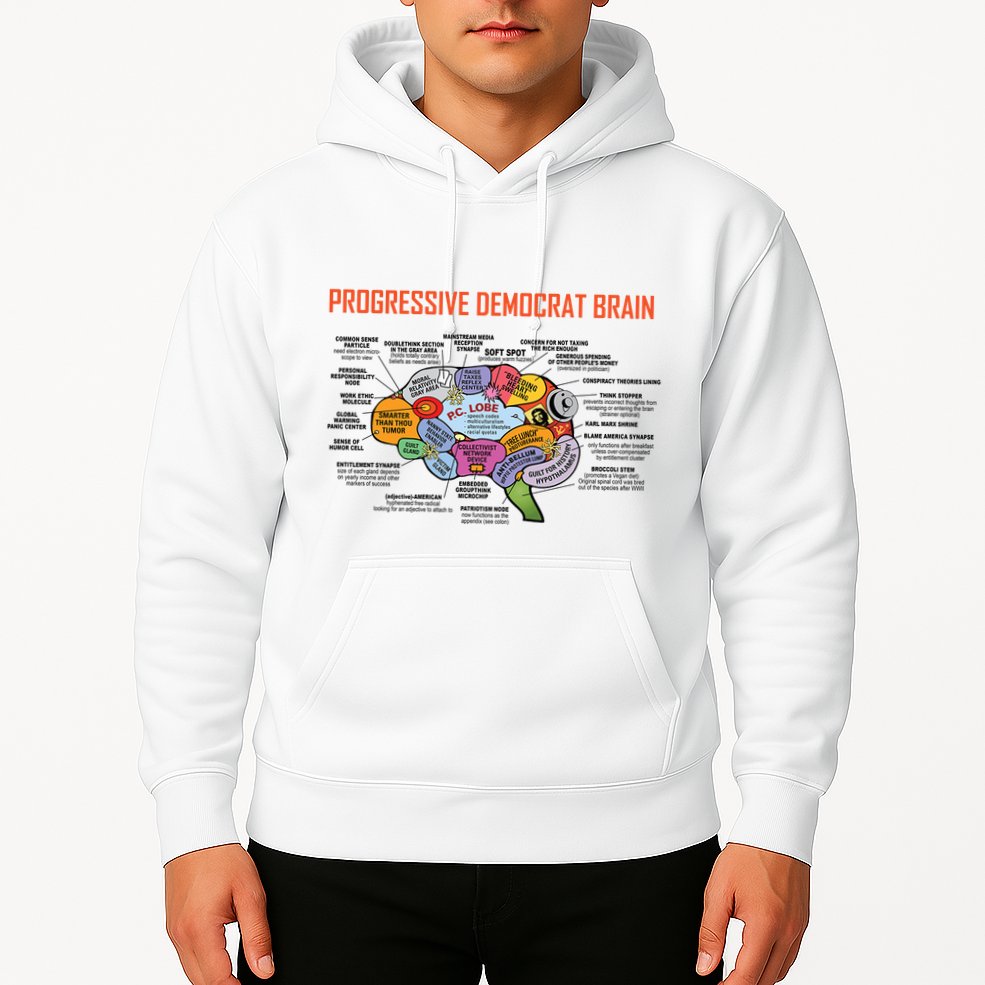 Progressive Democrat Brain Diagram Funny Hoodie