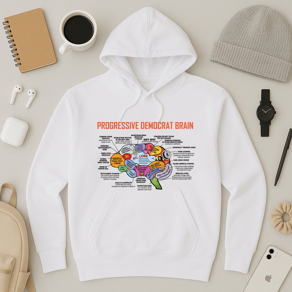 Progressive Democrat Brain Diagram Funny Hoodie