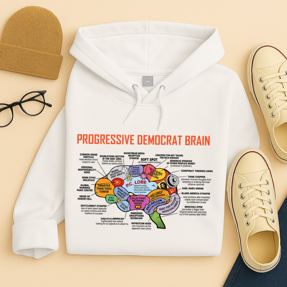 Progressive Democrat Brain Diagram Funny Hoodie
