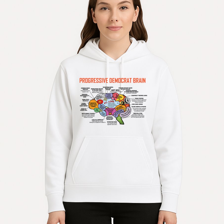 Progressive Democrat Brain Diagram Funny Hoodie