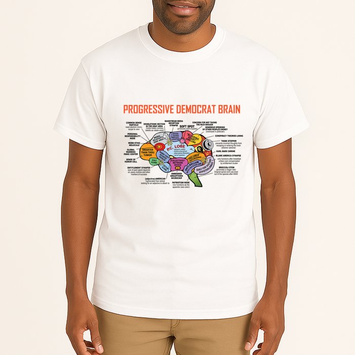 Progressive Democrat Brain Diagram Funny Tall T-Shirt