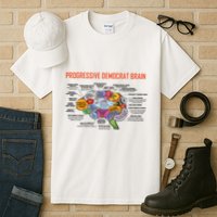 Progressive Democrat Brain Diagram Funny Tall T-Shirt