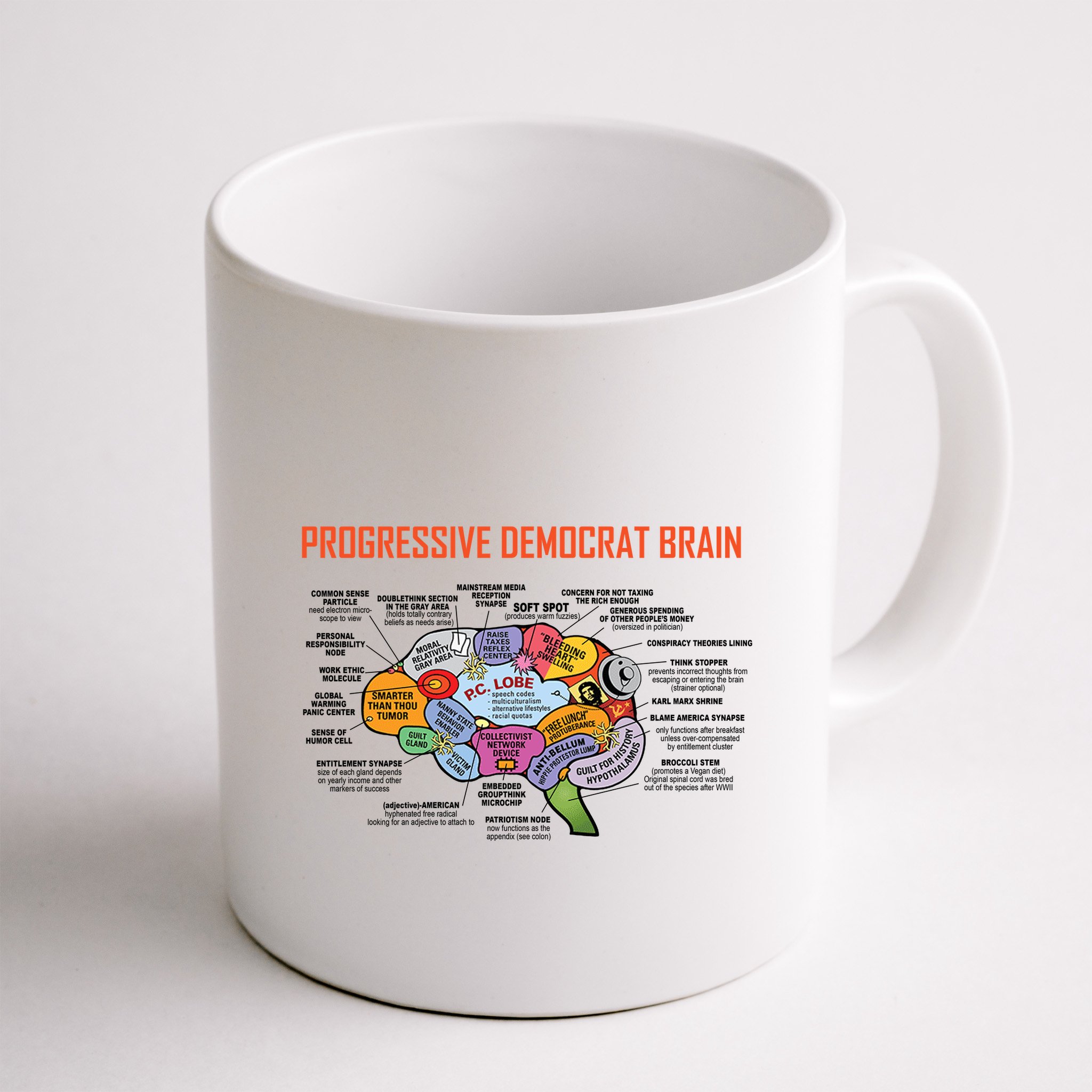 Progressive Democrat Brain Diagram Funny Mug