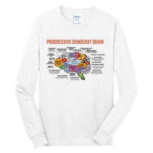 Progressive Democrat Brain Diagram Funny Tall Long Sleeve T-Shirt