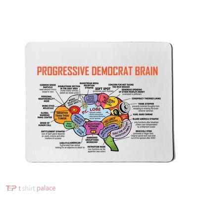 Progressive Democrat Brain Diagram Funny Mousepad