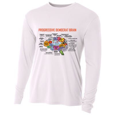 Progressive Democrat Brain Diagram Funny Cooling Performance Long Sleeve Crew