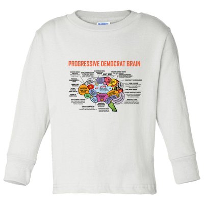 Progressive Democrat Brain Diagram Funny Toddler Long Sleeve Shirt