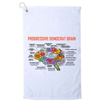 Progressive Democrat Brain Diagram Funny Golf Towel