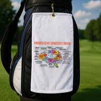 Progressive Democrat Brain Diagram Funny Golf Towel