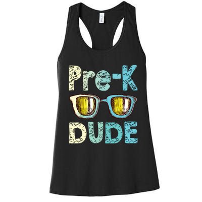 Prek Dude Back To School First Day Of Preschool Boy Women's Racerback Tank