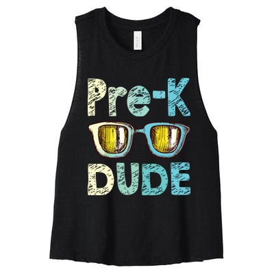 Prek Dude Back To School First Day Of Preschool Boy Women's Racerback Cropped Tank