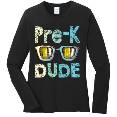 Prek Dude Back To School First Day Of Preschool Boy Ladies Long Sleeve Shirt