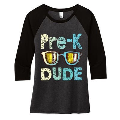 Prek Dude Back To School First Day Of Preschool Boy Women's Tri-Blend 3/4-Sleeve Raglan Shirt