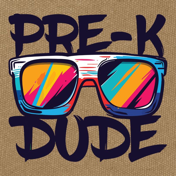 Prek Dude Back To School Prek Boy Girl Cotton Canvas Backpack