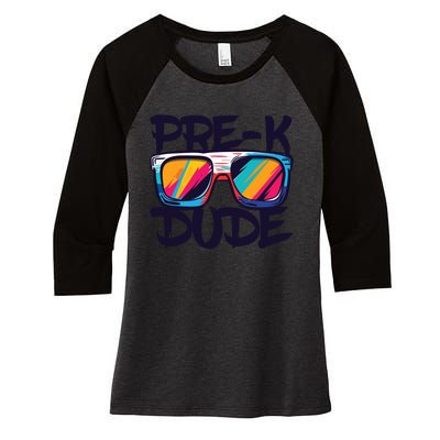 Prek Dude Back To School Prek Boy Girl Women's Tri-Blend 3/4-Sleeve Raglan Shirt