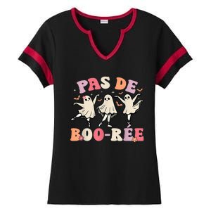 Pas De BooréE Ghost Ballet Dancer Halloween Dance Teacher Ladies Halftime Notch Neck Tee