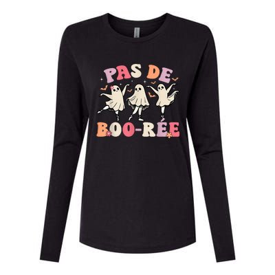 Pas De BooréE Ghost Ballet Dancer Halloween Dance Teacher Womens Cotton Relaxed Long Sleeve T-Shirt