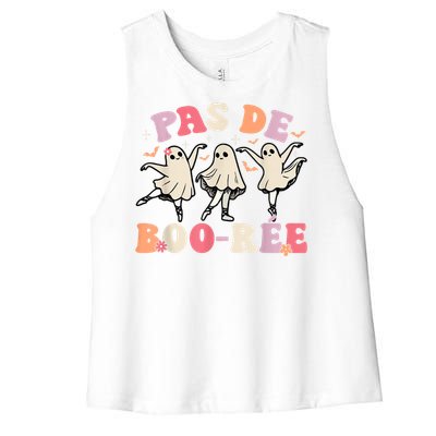 Pas De BooréE Ghost Ballet Dancer Halloween Dance Teacher Women's Racerback Cropped Tank