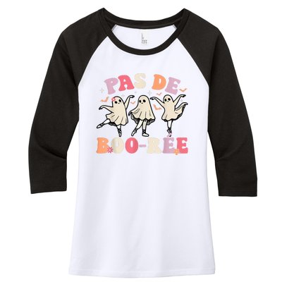 Pas De BooréE Ghost Ballet Dancer Halloween Dance Teacher Women's Tri-Blend 3/4-Sleeve Raglan Shirt