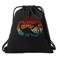 Polka Dot Brontosaurus Drawstring Bag