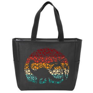 Polka Dot Brontosaurus Zip Tote Bag