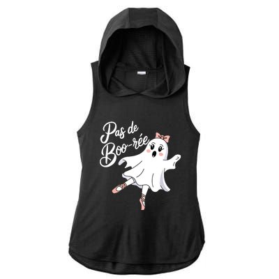 Pas De BooréE Funny Ballet Ghosts Halloween Dance Ladies PosiCharge Tri-Blend Wicking Draft Hoodie Tank