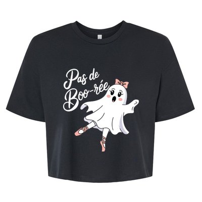 Pas De BooréE Funny Ballet Ghosts Halloween Dance Bella+Canvas Jersey Crop Tee