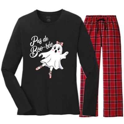 Pas De BooréE Funny Ballet Ghosts Halloween Dance Women's Long Sleeve Flannel Pajama Set 