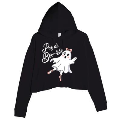 Pas De BooréE Funny Ballet Ghosts Halloween Dance Crop Fleece Hoodie