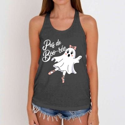 Pas De BooréE Funny Ballet Ghosts Halloween Dance Women's Knotted Racerback Tank