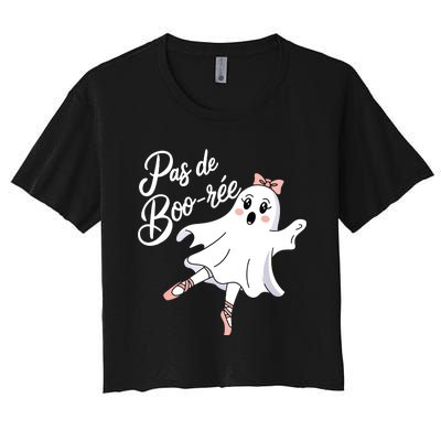 Pas De BooréE Funny Ballet Ghosts Halloween Dance Women's Crop Top Tee