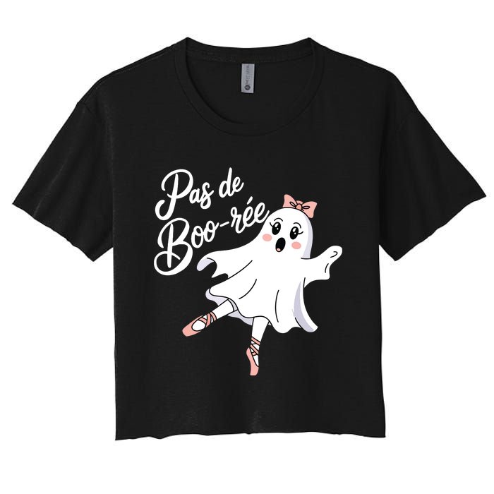 Pas De BooréE Funny Ballet Ghosts Halloween Dance Women's Crop Top Tee