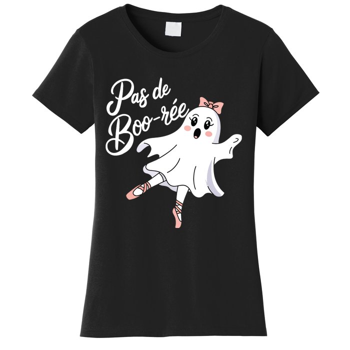 Pas De BooréE Funny Ballet Ghosts Halloween Dance Women's T-Shirt