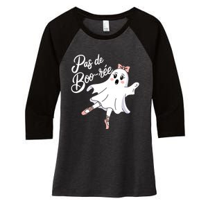 Pas De BooréE Funny Ballet Ghosts Halloween Dance Women's Tri-Blend 3/4-Sleeve Raglan Shirt