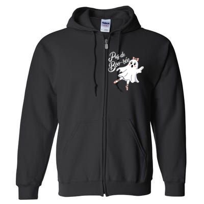 Pas De BooréE Funny Ballet Ghosts Halloween Dance Full Zip Hoodie