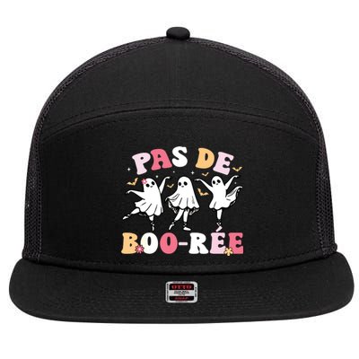 Pas De BooréE Ghost Ballet Dancer Halloween Dance Teacher 7 Panel Mesh Trucker Snapback Hat