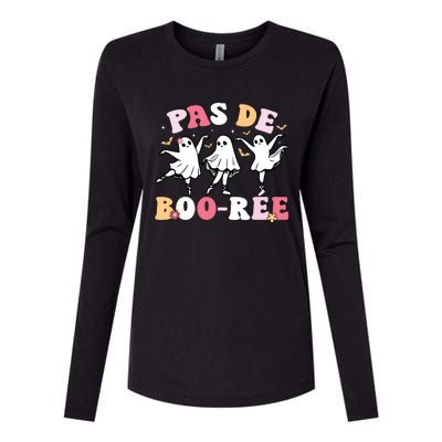 Pas De BooréE Ghost Ballet Dancer Halloween Dance Teacher Womens Cotton Relaxed Long Sleeve T-Shirt