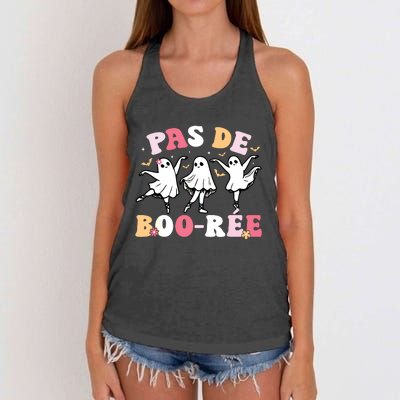 Pas De BooréE Ghost Ballet Dancer Halloween Dance Teacher Women's Knotted Racerback Tank