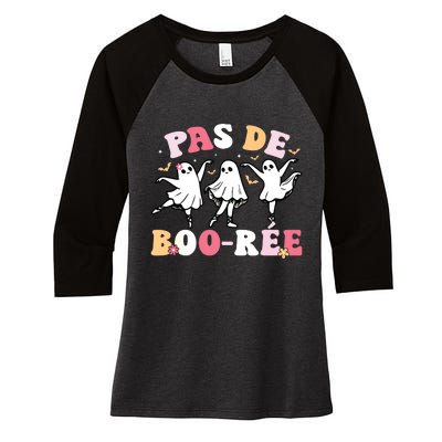 Pas De BooréE Ghost Ballet Dancer Halloween Dance Teacher Women's Tri-Blend 3/4-Sleeve Raglan Shirt