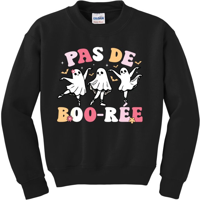 Pas De BooréE Ghost Ballet Dancer Halloween Dance Teacher Kids Sweatshirt