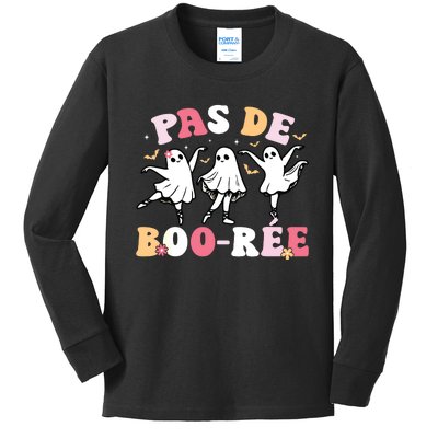 Pas De BooréE Ghost Ballet Dancer Halloween Dance Teacher Kids Long Sleeve Shirt