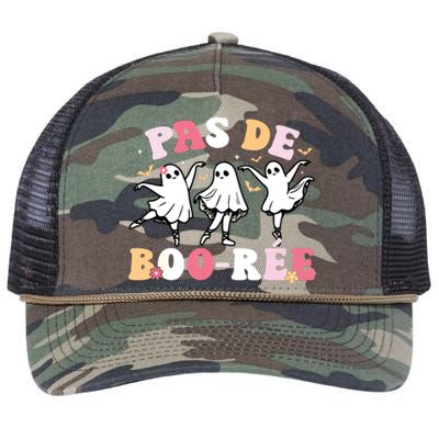 Pas De BooréE Ghost Ballet Dancer Halloween Dance Teacher Retro Rope Trucker Hat Cap