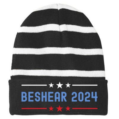 Political Democrat Beshear 2024 Presidential Election Striped Beanie with Solid Band